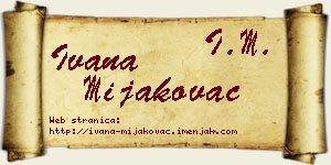 Ivana Mijakovac vizit kartica